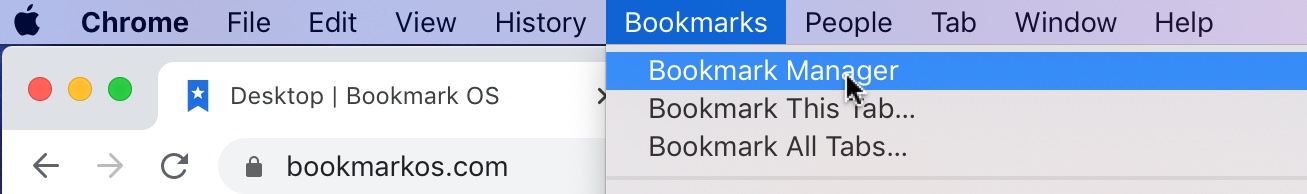 Open Chrome bookmark manager