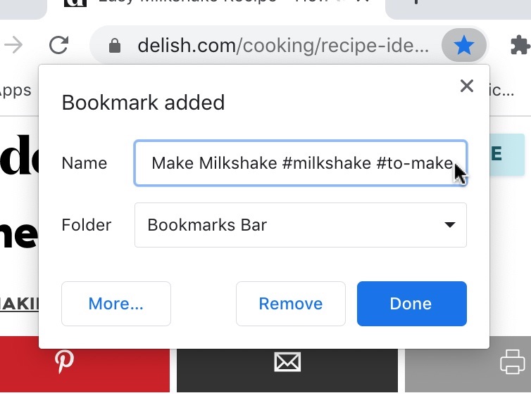 Using tags in Chrome