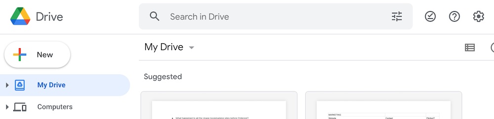Google Drive search bar